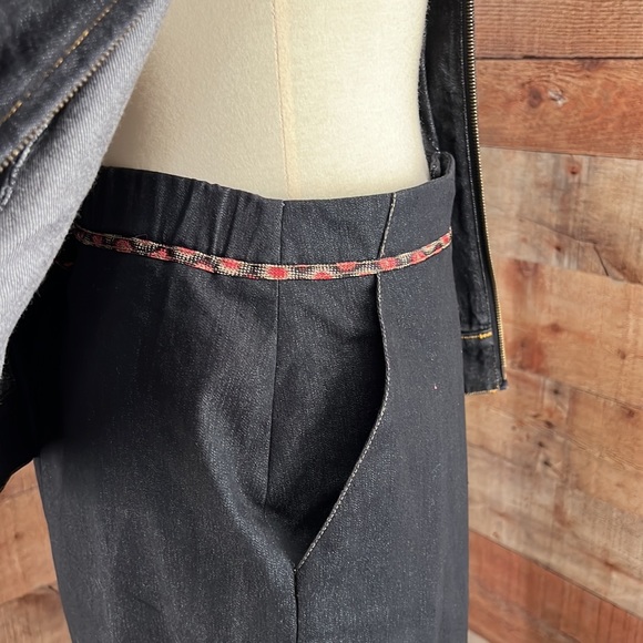 KOOS OF COURSE Vintage Black Denim Jacket Matching Jeans Set NWOT Sz Large - Picture 7 of 15